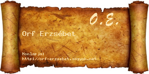 Orf Erzsébet névjegykártya